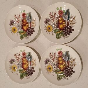 Spode Reynolds Fruits and Flower Flat Saucers Set of 4